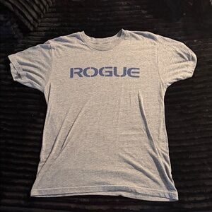 Rogue Gray Short Sleeve Tee with Blue Logo